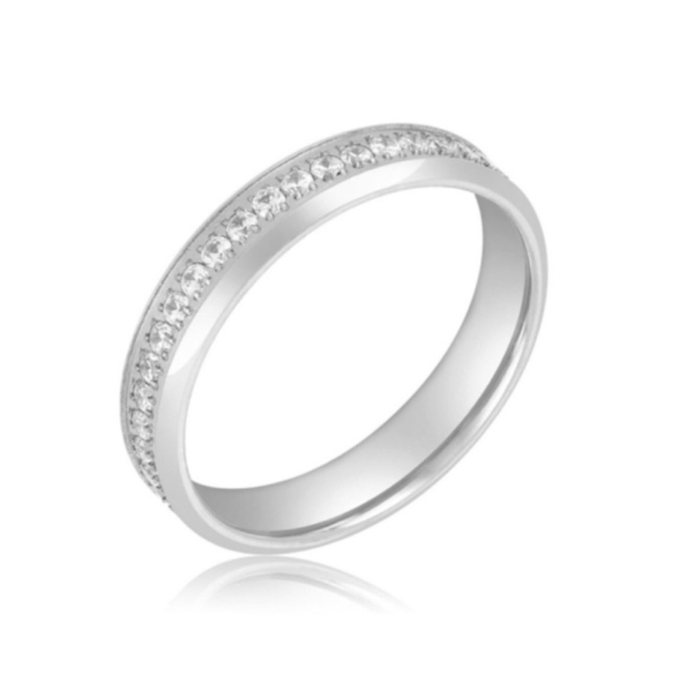 ADORNIA Silver Band Crystal Pave Eternity Ring